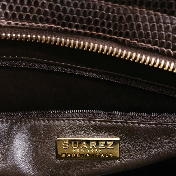 SUAREZ New York Lizard Skin Top Handle Crossbody - Picture 8 of 8